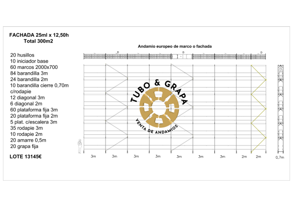 300M2 ANDAMIO DE MARCO R75