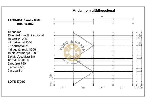 ANDAMIO MULTI 102M2 tubo