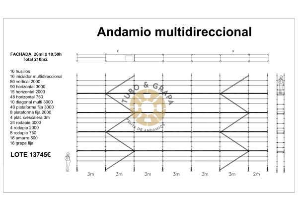 ANDAMIO MULTI 210M2 tubo