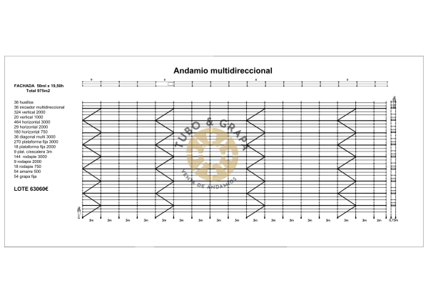 ANDAMIO MULTI 975M2 tubo